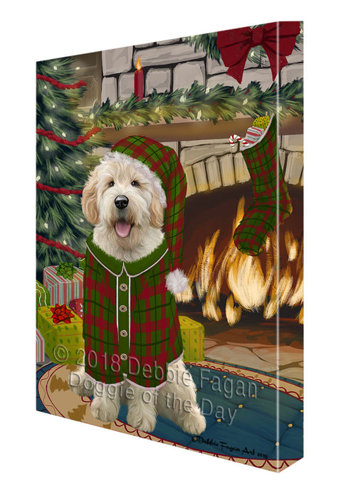The Stocking was Hung Goldendoodle Dog Canvas Print Wall Art Décor CVS117782