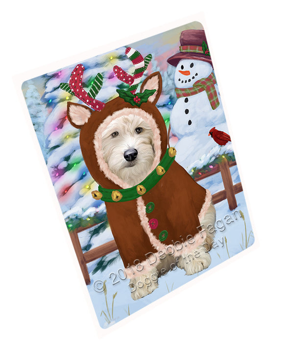 Christmas Gingerbread House Candyfest Goldendoodle Dog Magnet MAG74168 (Small 5.5" x 4.25")