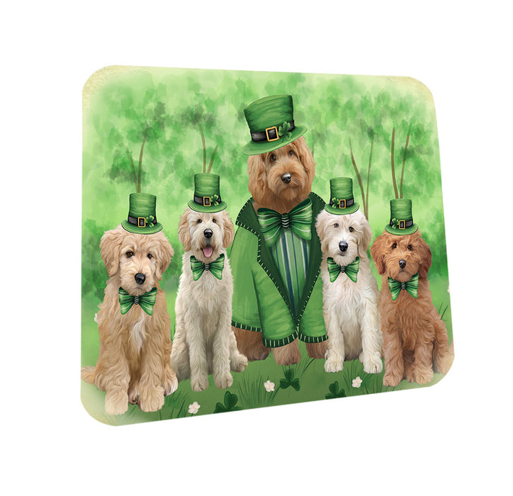St. Patricks Day Irish Portrait Goldendoodle Dogs Coasters Set of 4 CST56962