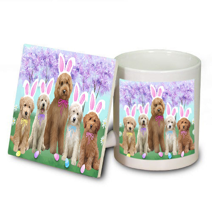 Easter Holiday Goldendoodles Dog Mug and Coaster Set MUC56892