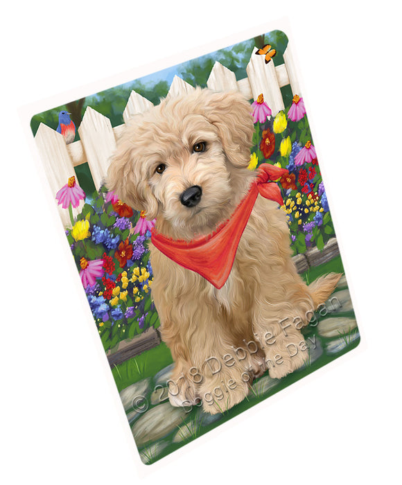 Spring Floral Goldendoodle Dog Large Refrigerator / Dishwasher Magnet RMAG73722
