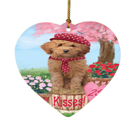 Rosie 25 Cent Kisses Goldendoodle Dog Heart Christmas Ornament HPOR56230