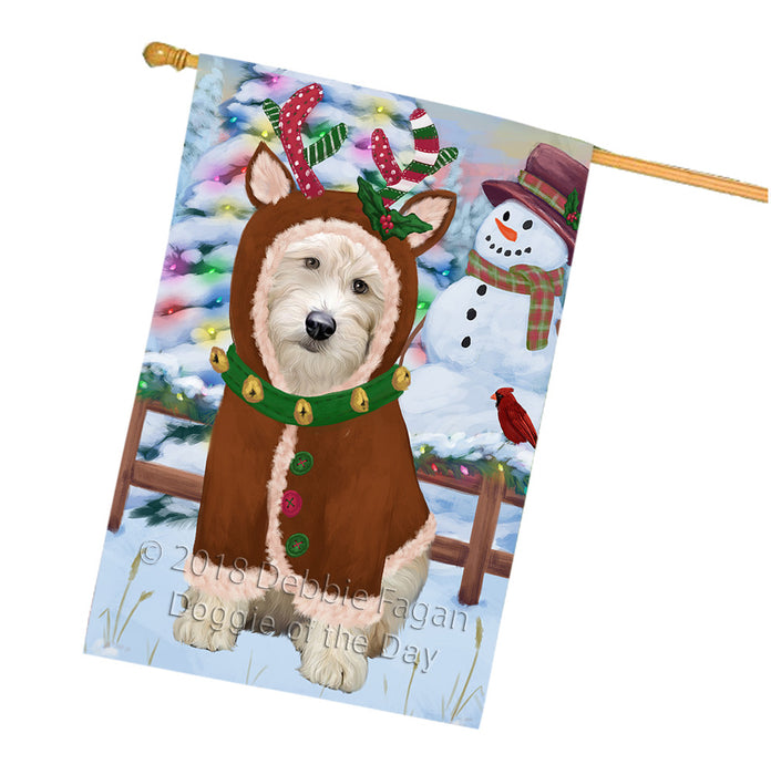 Christmas Gingerbread House Candyfest Goldendoodle Dog House Flag FLG57027