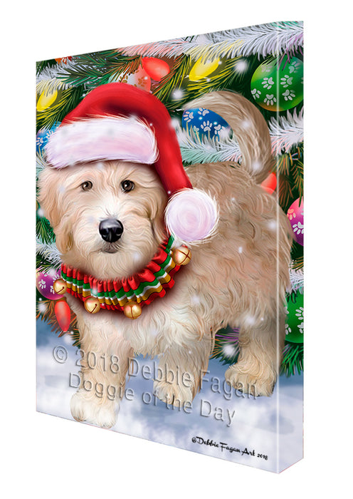 Trotting in the Snow Goldendoodle Dog Canvas Print Wall Art Décor CVS110240