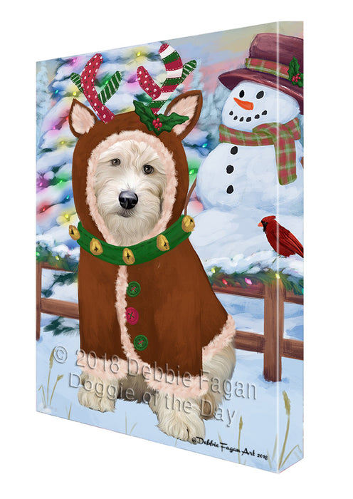 Christmas Gingerbread House Candyfest Goldendoodle Dog Canvas Print Wall Art Décor CVS129311