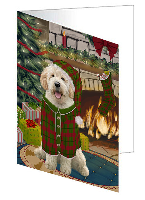 The Stocking was Hung Beagle Dog Handmade Artwork Assorted Pets Greeting Cards and Note Cards with Envelopes for All Occasions and Holiday Seasons GCD70097