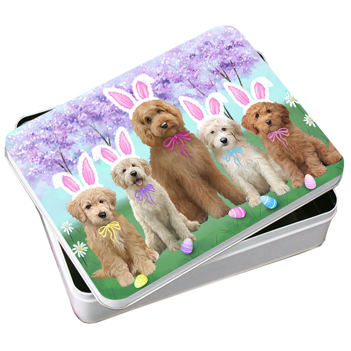 Easter Holiday Goldendoodles Dog Photo Storage Tin PITN56843