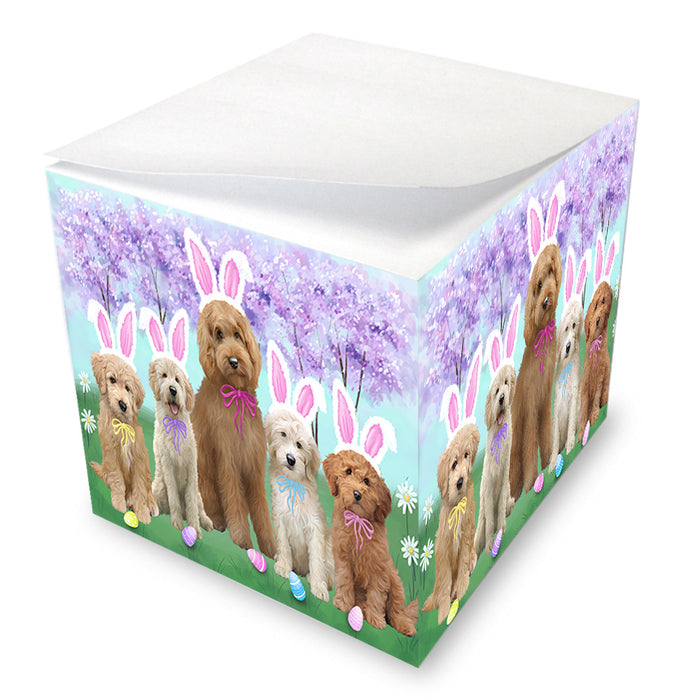 Easter Holiday Goldendoodles Dog Note Cube NOC55017