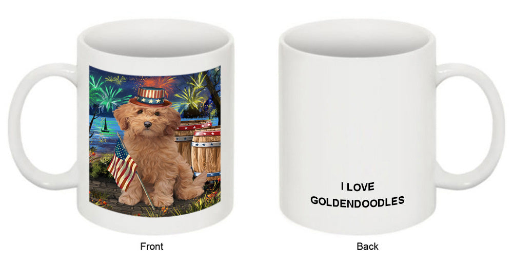 4th of July Independence Day Firework Goldendoodle Dog Coffee Mug MUG49447