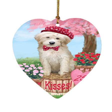 Rosie 25 Cent Kisses Goldendoodle Dog Heart Christmas Ornament HPOR56231