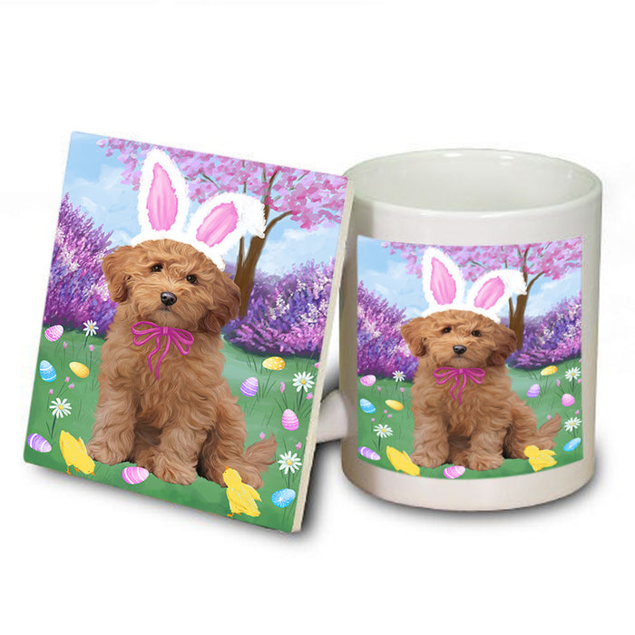 Easter Holiday Goldendoodle Dog Mug and Coaster Set MUC56893