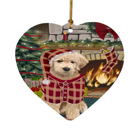 The Stocking was Hung Goldendoodle Dog Heart Christmas Ornament HPOR55674