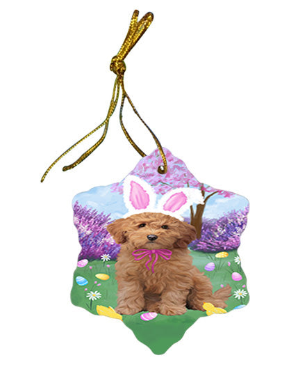 Easter Holiday Goldendoodle Dog Star Porcelain Ornament SPOR57302