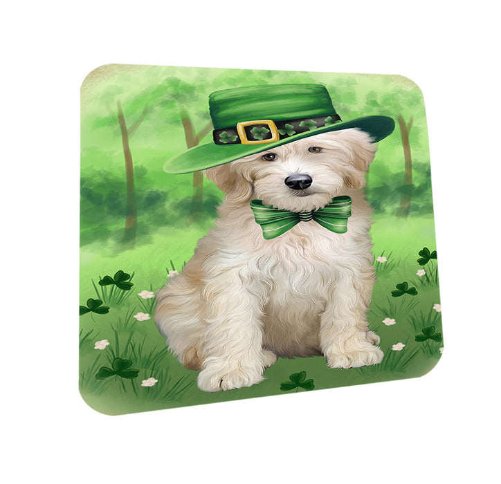 St. Patricks Day Irish Portrait Goldendoodle Dog Coasters Set of 4 CST56963