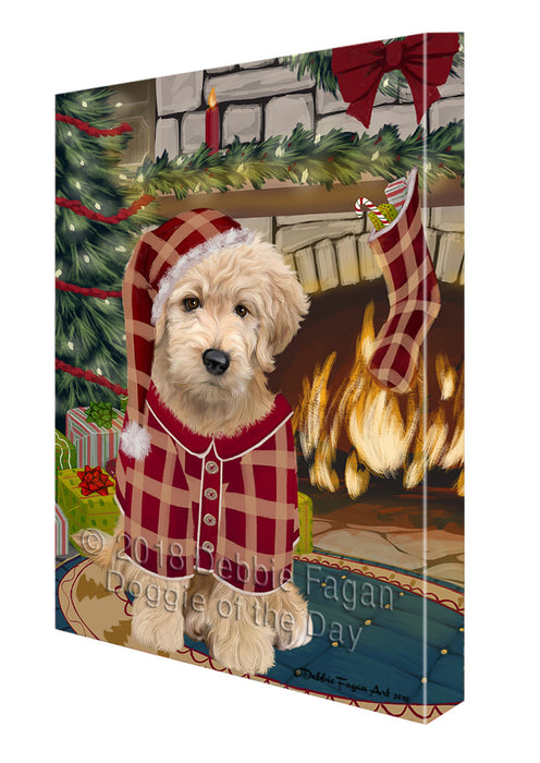 The Stocking was Hung Goldendoodle Dog Canvas Print Wall Art Décor CVS117791
