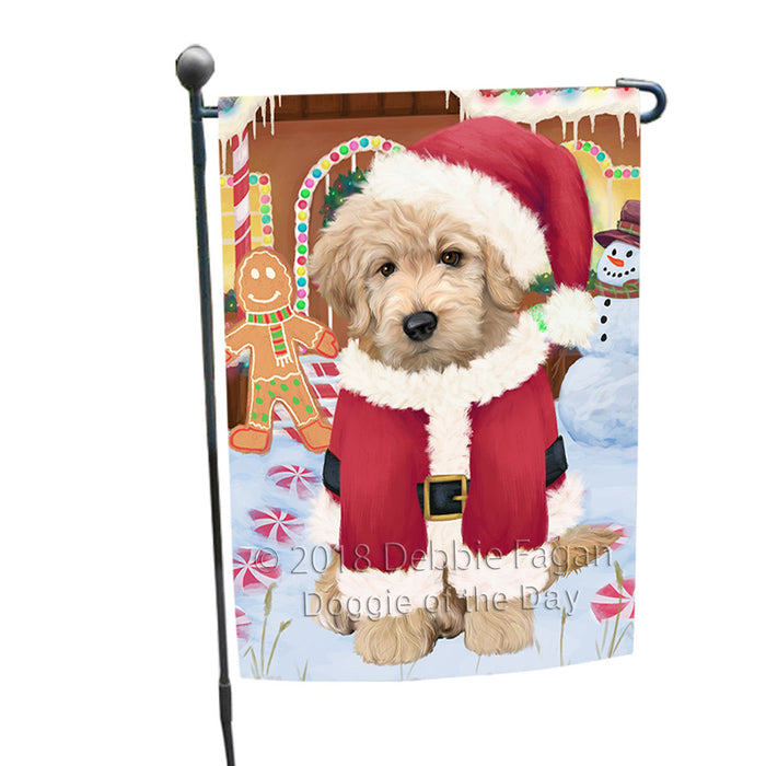 Christmas Gingerbread House Candyfest Goldendoodle Dog Garden Flag GFLG56892