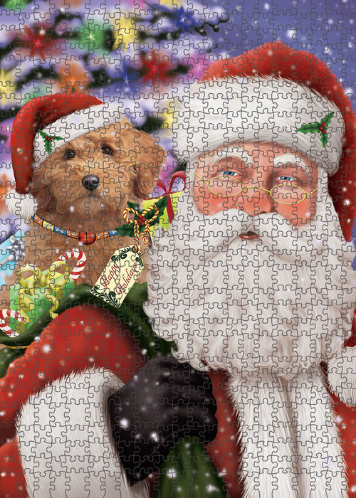 Santa Carrying Goldendoodle Dog and Christmas Presents Puzzle  PUZL81908