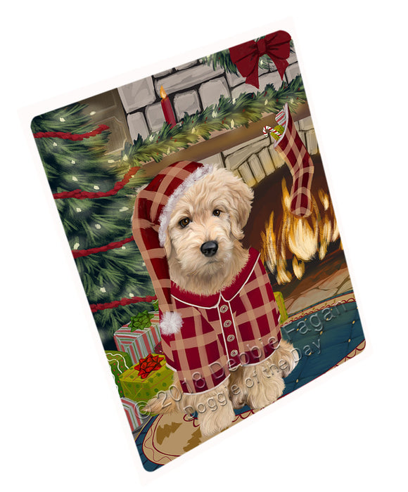 The Stocking was Hung Goldendoodle Dog Cutting Board C71091