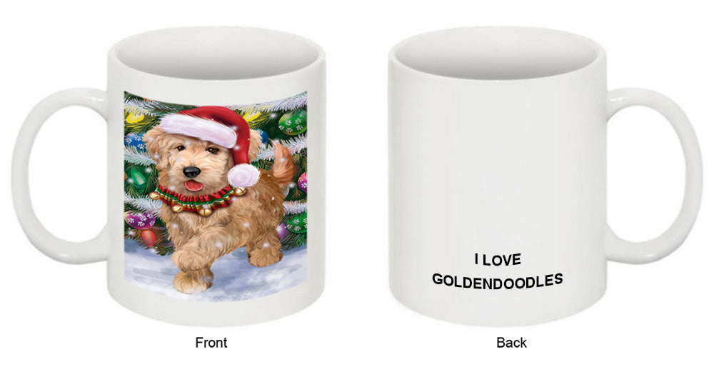 Trotting in the Snow Goldendoodle Dog Coffee Mug MUG49981