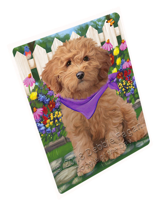 Spring Floral Goldendoodle Dog Large Refrigerator / Dishwasher Magnet RMAG73728