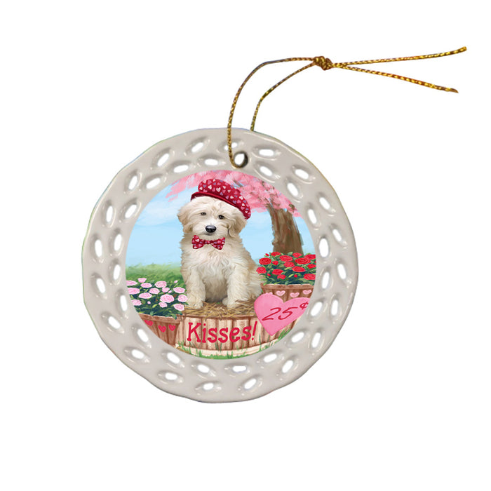 Rosie 25 Cent Kisses Goldendoodle Dog Ceramic Doily Ornament DPOR56231