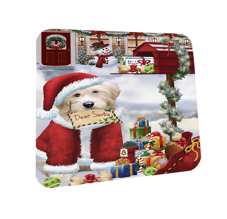 Goldendoodle Dog Dear Santa Letter Christmas Holiday Mailbox Coasters Set of 4 CST53497