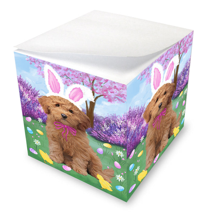 Easter Holiday Goldendoodle Dog Note Cube NOC55018