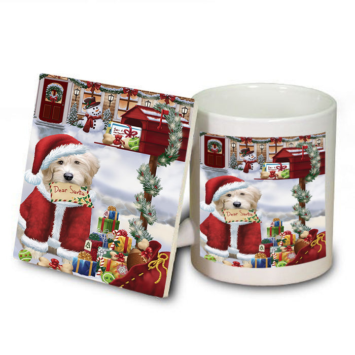 Goldendoodle Dog Dear Santa Letter Christmas Holiday Mailbox Mug and Coaster Set MUC53531