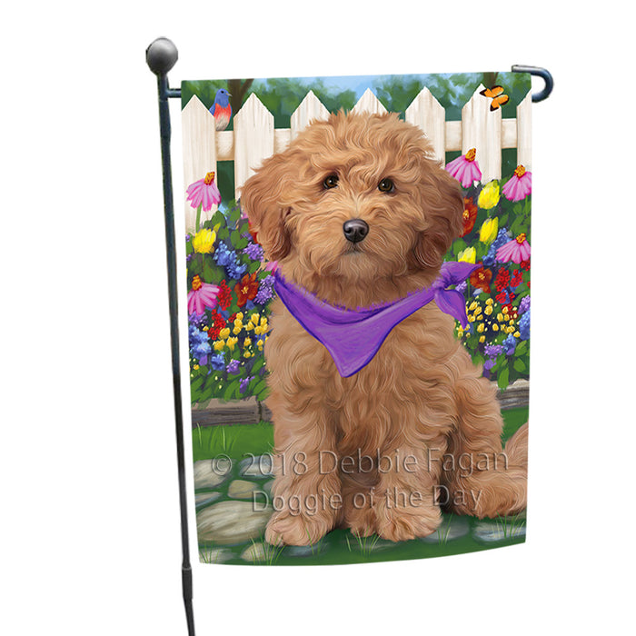 Spring Floral Goldendoodle Dog Garden Flag GFLG52202