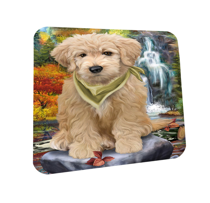 Scenic Waterfall Goldendoodle Dog Coasters Set of 4 CST51851