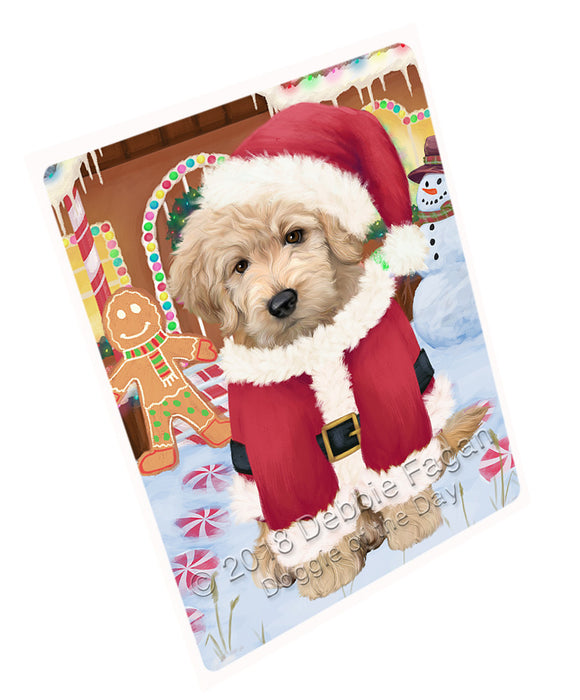 Christmas Gingerbread House Candyfest Goldendoodle Dog Magnet MAG74171 (Small 5.5" x 4.25")