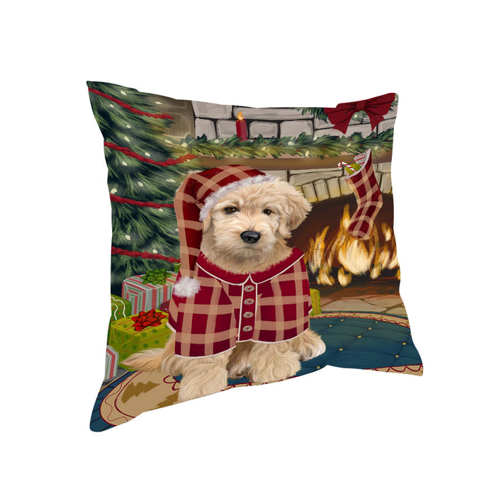 The Stocking was Hung Goldendoodle Dog Pillow PIL70200