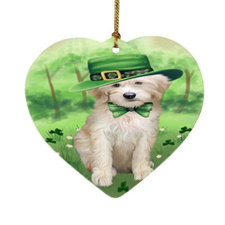 St. Patricks Day Irish Portrait Goldendoodle Dog Heart Christmas Ornament HPOR57945