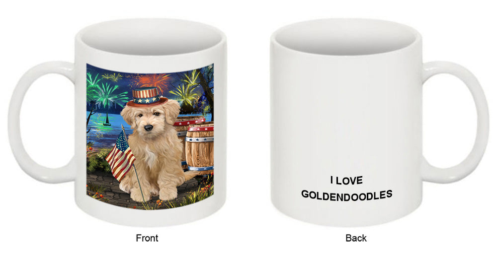 4th of July Independence Day Firework Goldendoodle Dog Coffee Mug MUG49448