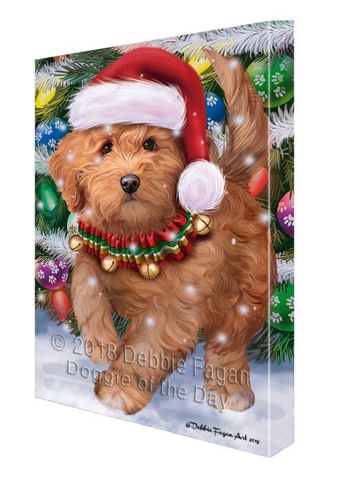 Trotting in the Snow Goldendoodle Dog Canvas Print Wall Art Décor CVS110258