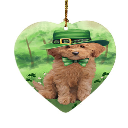 St. Patricks Day Irish Portrait Goldendoodle Dog Heart Christmas Ornament HPOR57946