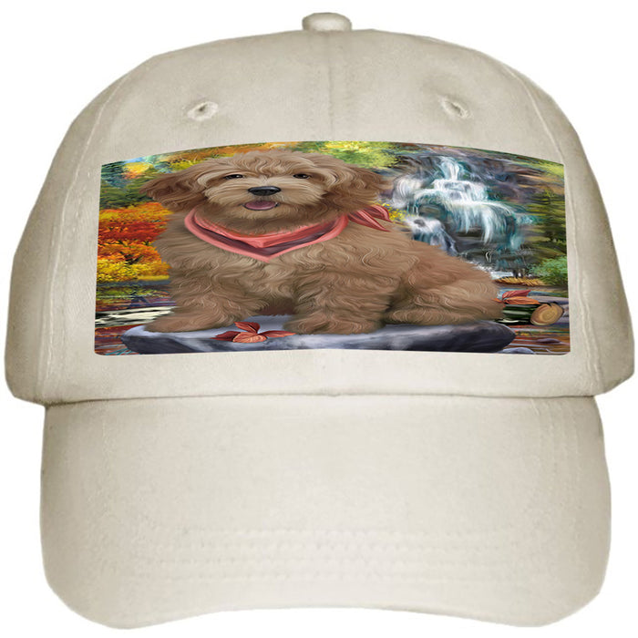 Scenic Waterfall Goldendoodle Dog Ball Hat Cap HAT59412