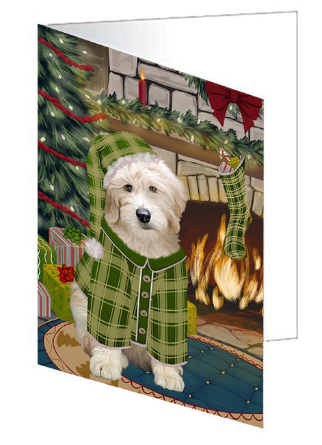 The Stocking was Hung Beagle Dog Handmade Artwork Assorted Pets Greeting Cards and Note Cards with Envelopes for All Occasions and Holiday Seasons GCD70091