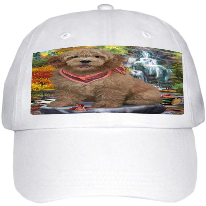 Scenic Waterfall Goldendoodle Dog Ball Hat Cap HAT59412