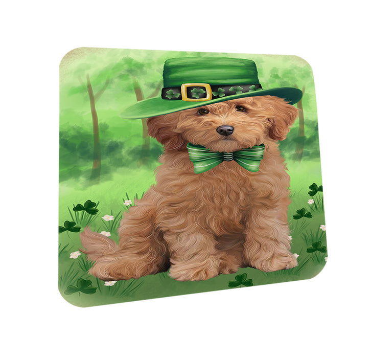 St. Patricks Day Irish Portrait Goldendoodle Dog Coasters Set of 4 CST56964