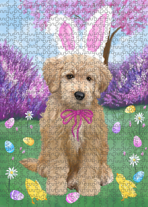 Easter Holiday Goldendoodle Dog Puzzle with Photo Tin PUZL95924