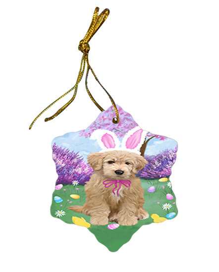 Easter Holiday Goldendoodle Dog Star Porcelain Ornament SPOR57303