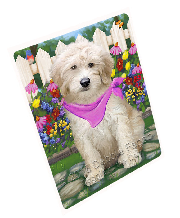 Spring Floral Goldendoodle Dog Large Refrigerator / Dishwasher Magnet RMAG73734