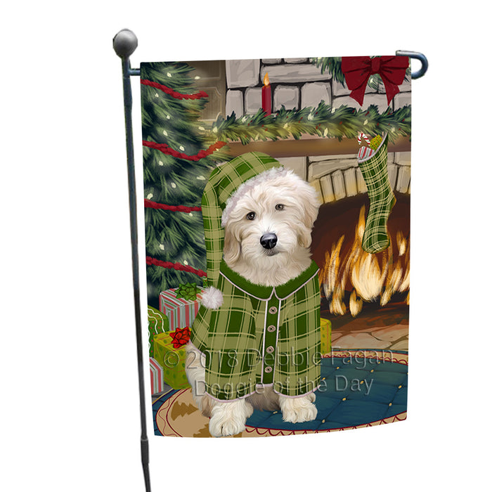 The Stocking was Hung Goldendoodle Dog Garden Flag GFLG55612