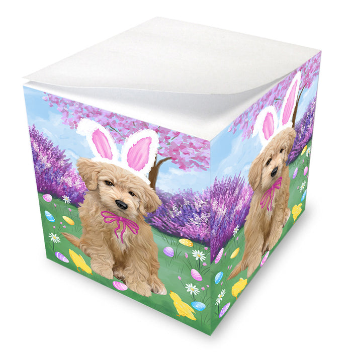 Easter Holiday Goldendoodle Dog Note Cube NOC55019