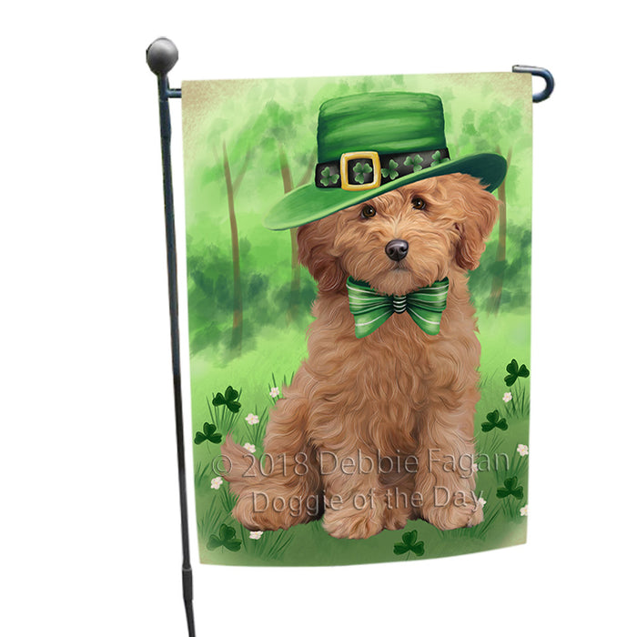 St. Patricks Day Irish Portrait Goldendoodle Dog Garden Flag GFLG64974