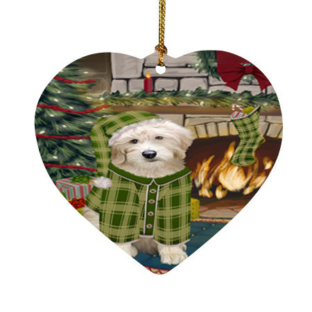 The Stocking was Hung Goldendoodle Dog Heart Christmas Ornament HPOR55675