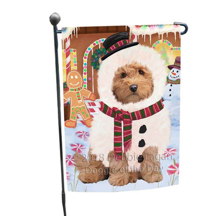 Christmas Gingerbread House Candyfest Goldendoodle Dog Garden Flag GFLG56893