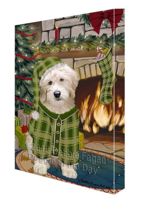 The Stocking was Hung Goldendoodle Dog Canvas Print Wall Art Décor CVS117800