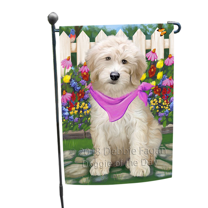 Spring Floral Goldendoodle Dog Garden Flag GFLG52203
